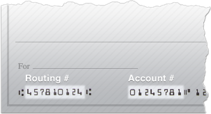 Routing # and account # on a check