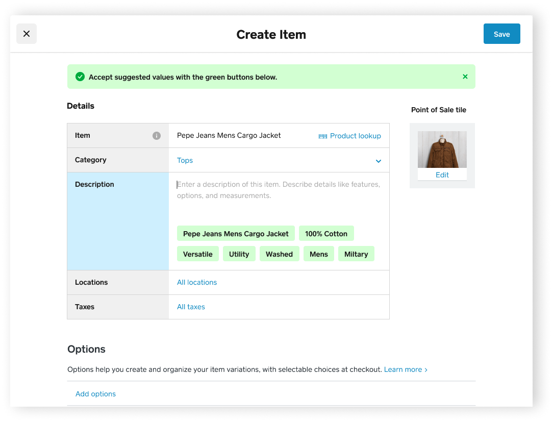 Retail - Description Hints (Easy Create) - Dashboard - EN