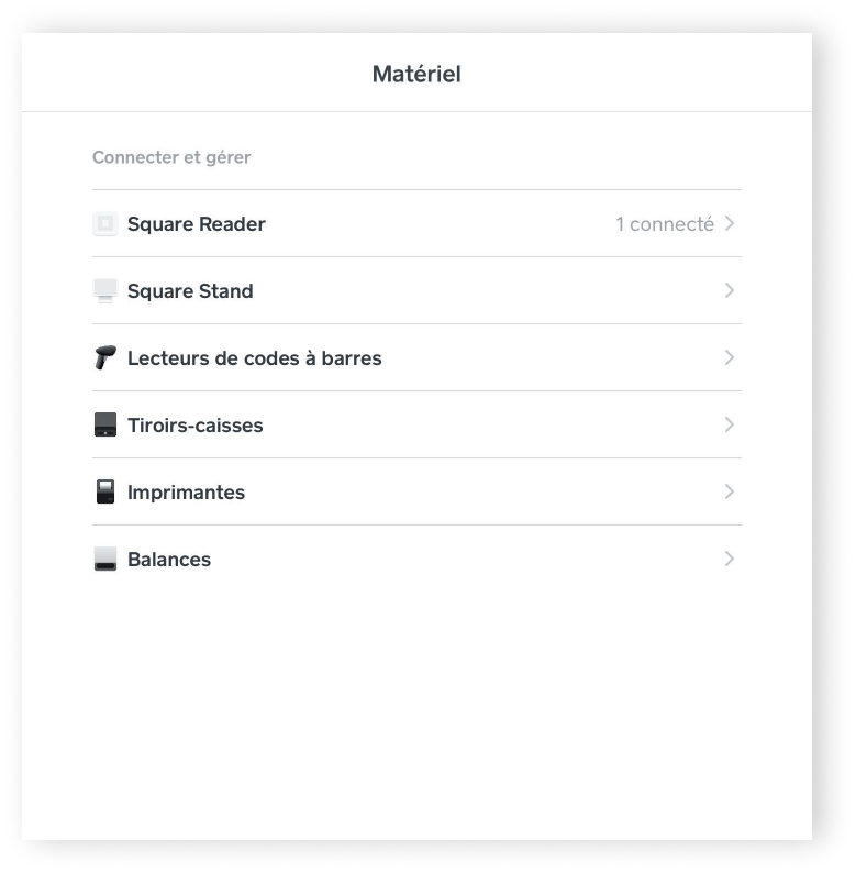 Hardware in Settings