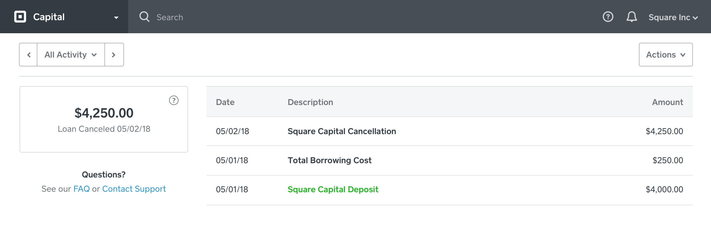 Loan Cancellation Confirmation