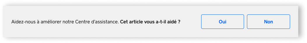 Support Centre - Feedback CTA - FR - FR
