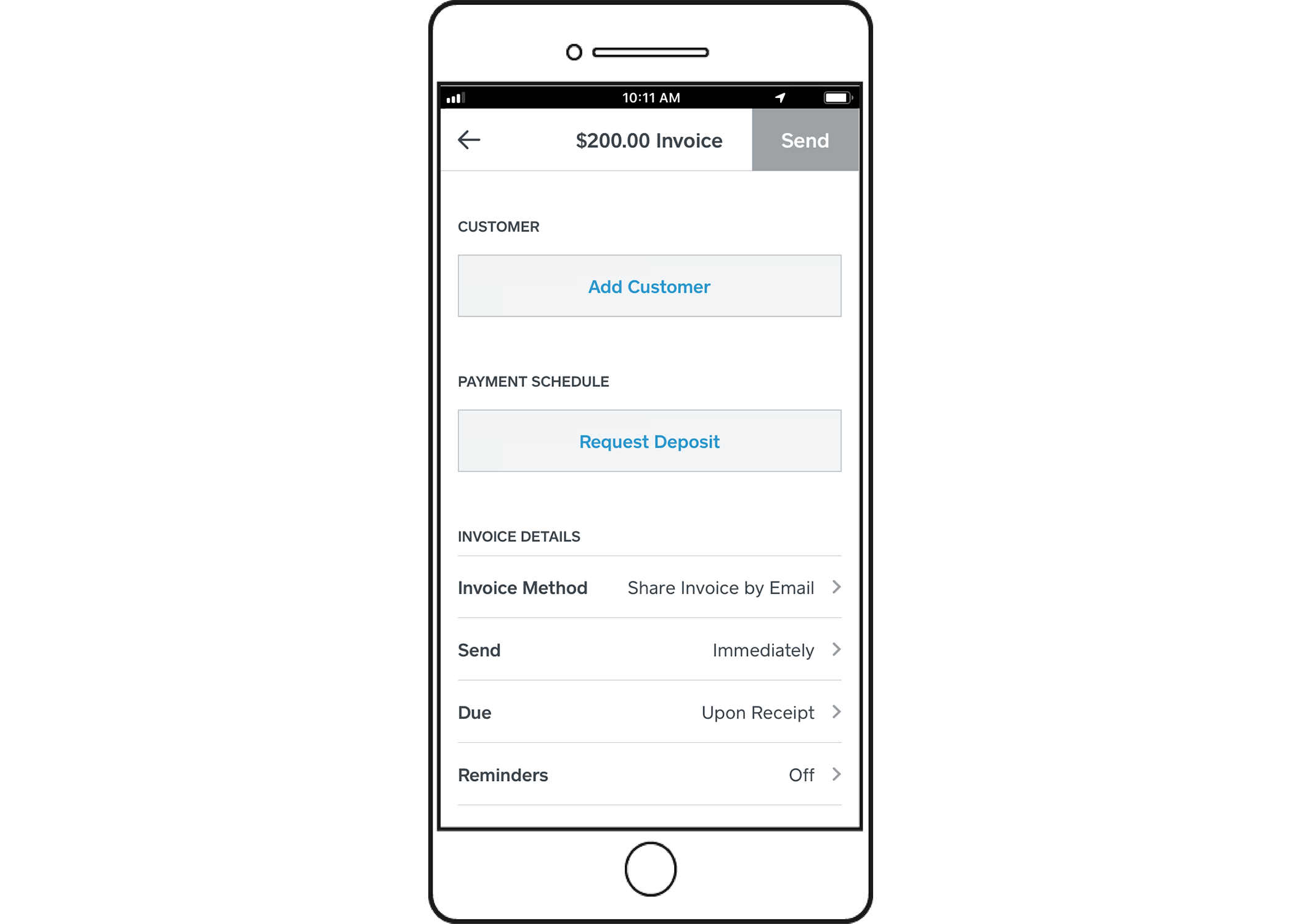 Invoice Tab