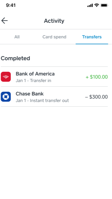 Square Card Transfers