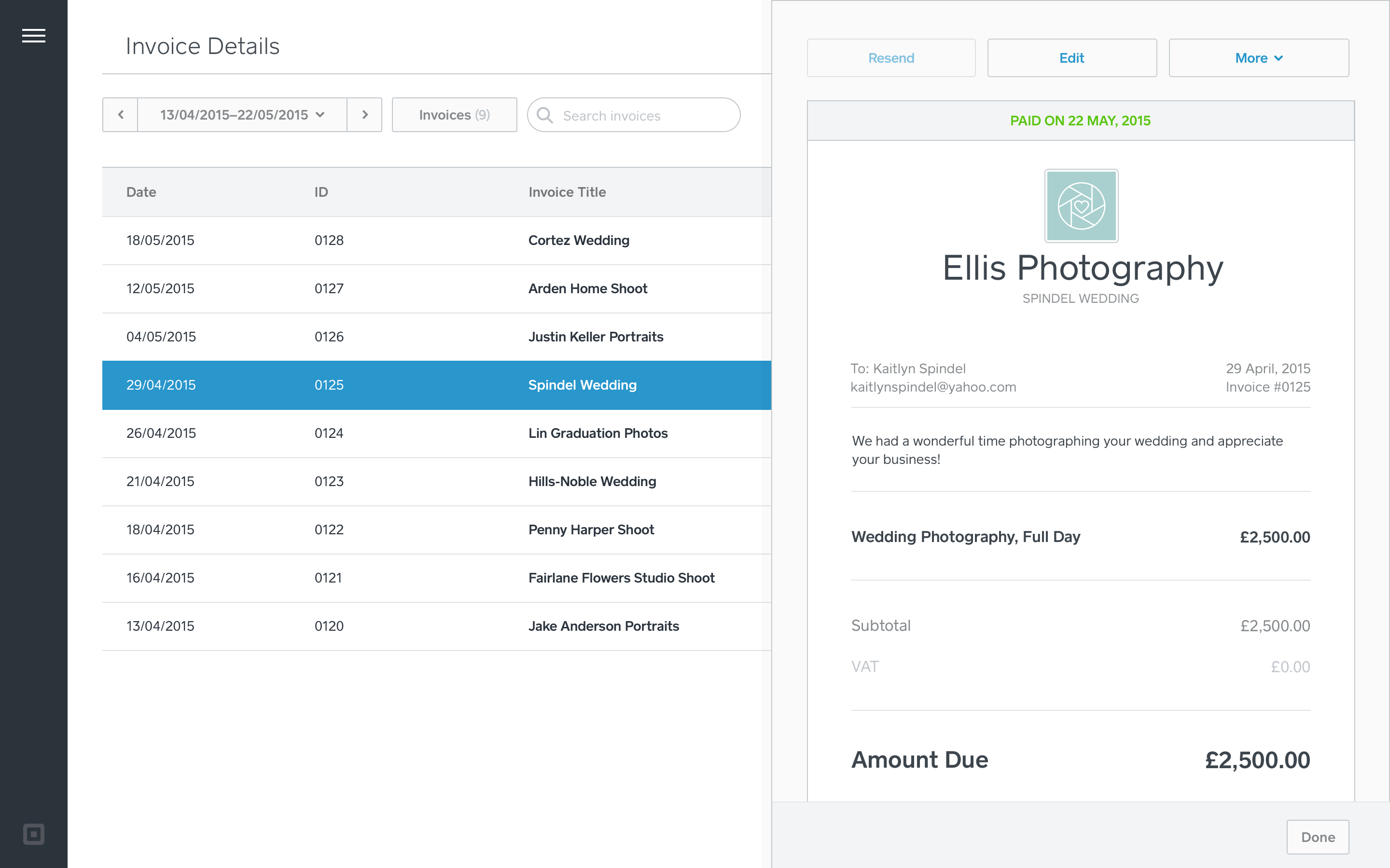 track invoice