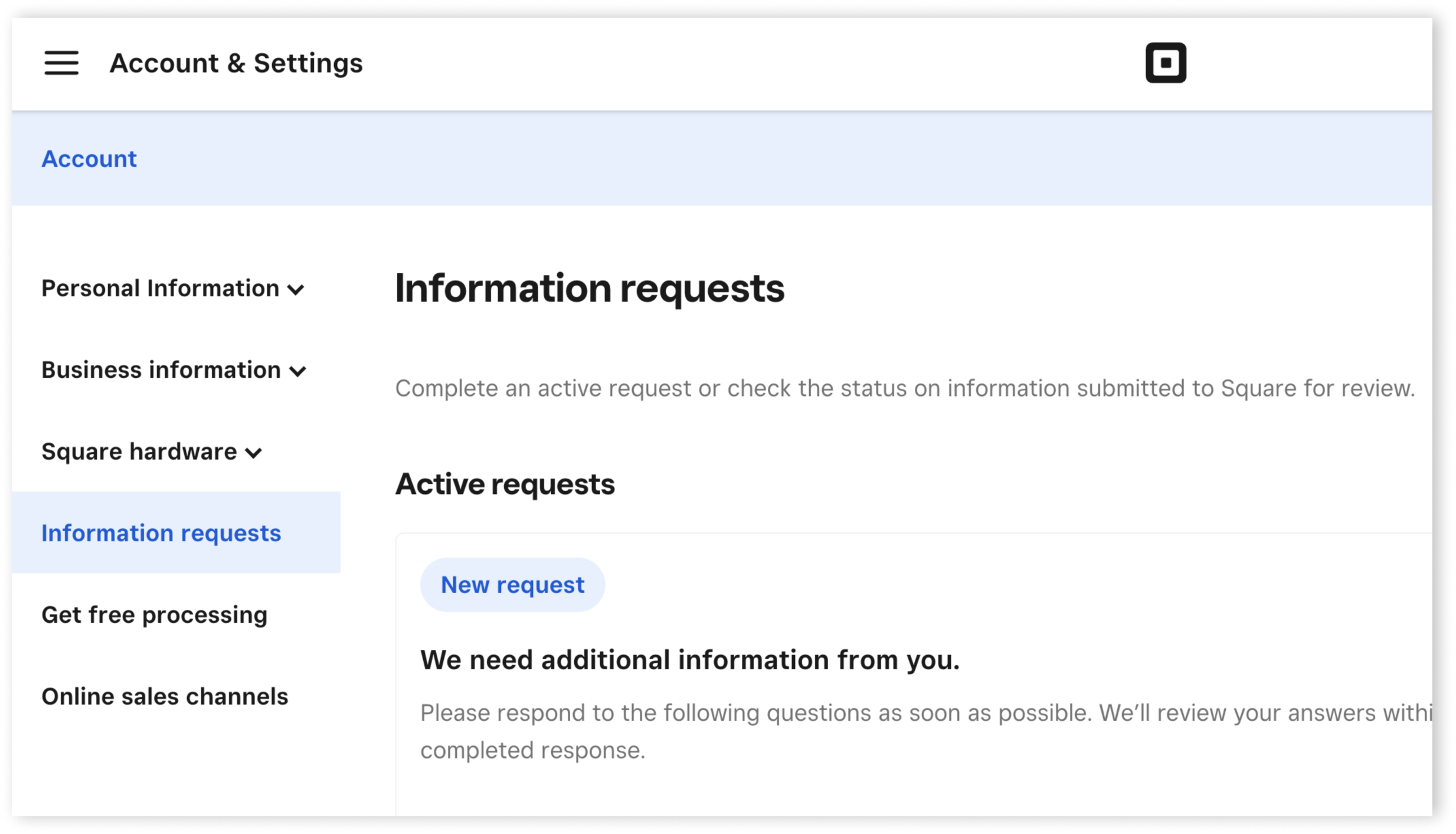 Information Requests FAQs – Dashboard Home