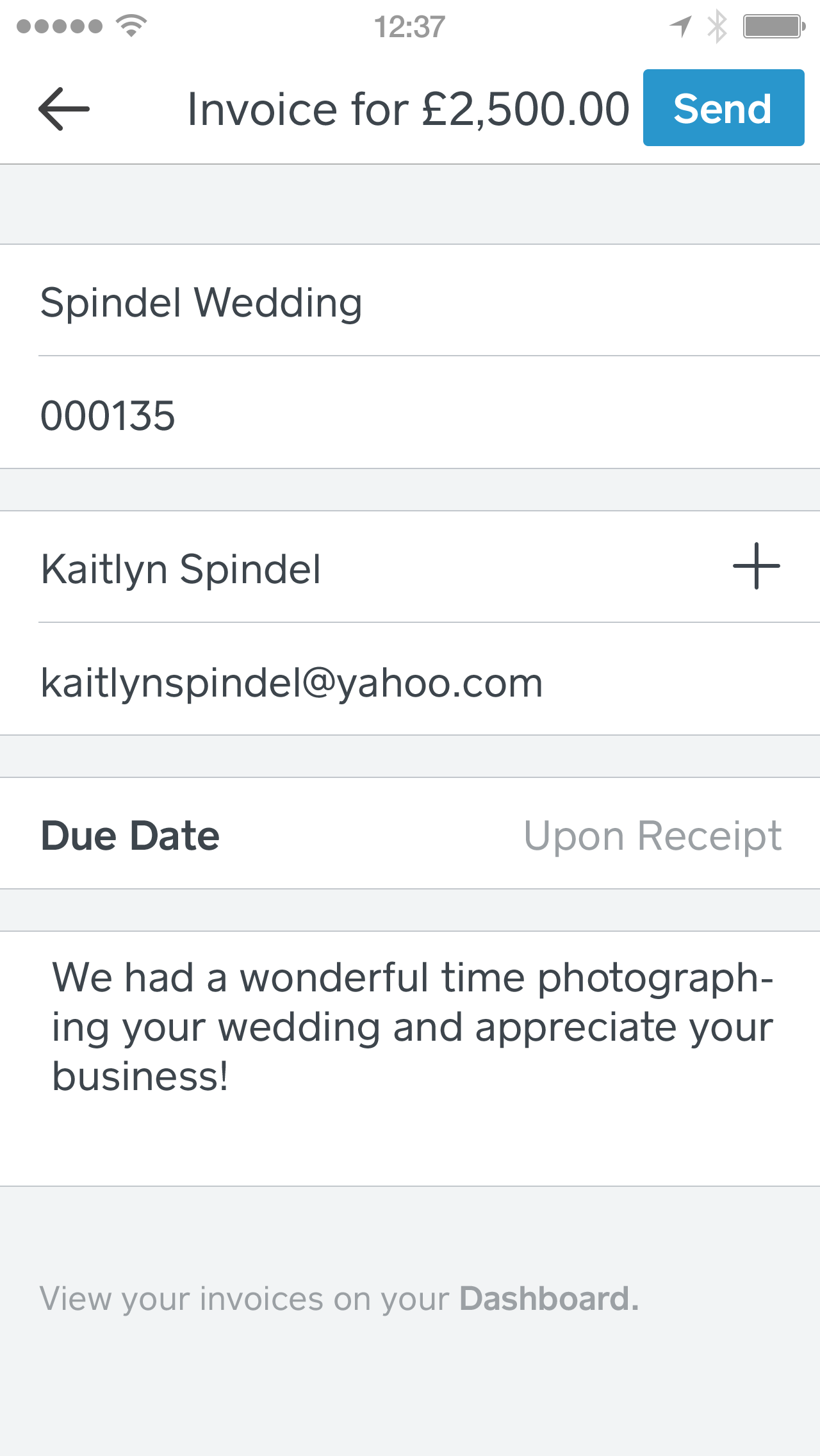 send invoice