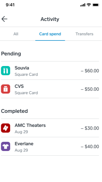 Square Card Spend