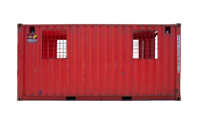 22TU 20FT TUNNEL CONTAINER RENT SIDE RED