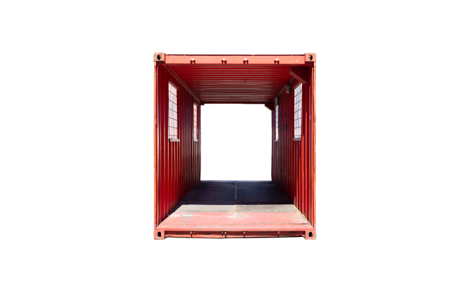 22TU 20FT TUNNEL CONTAINER RENT FRONT RED