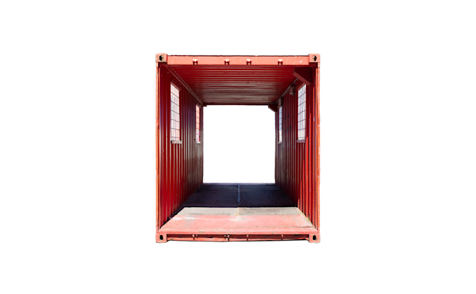 22TU 20FT TUNNEL CONTAINER RENT FRONT RED