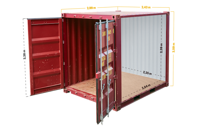 10ft container afmetingen