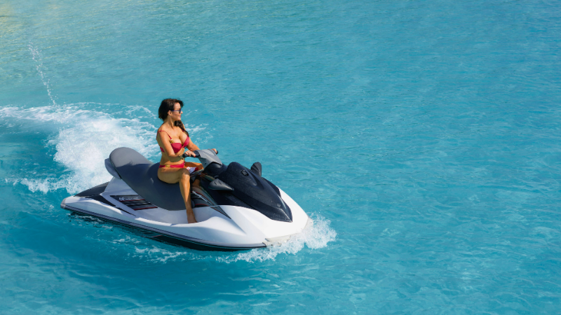 Woman jet ski