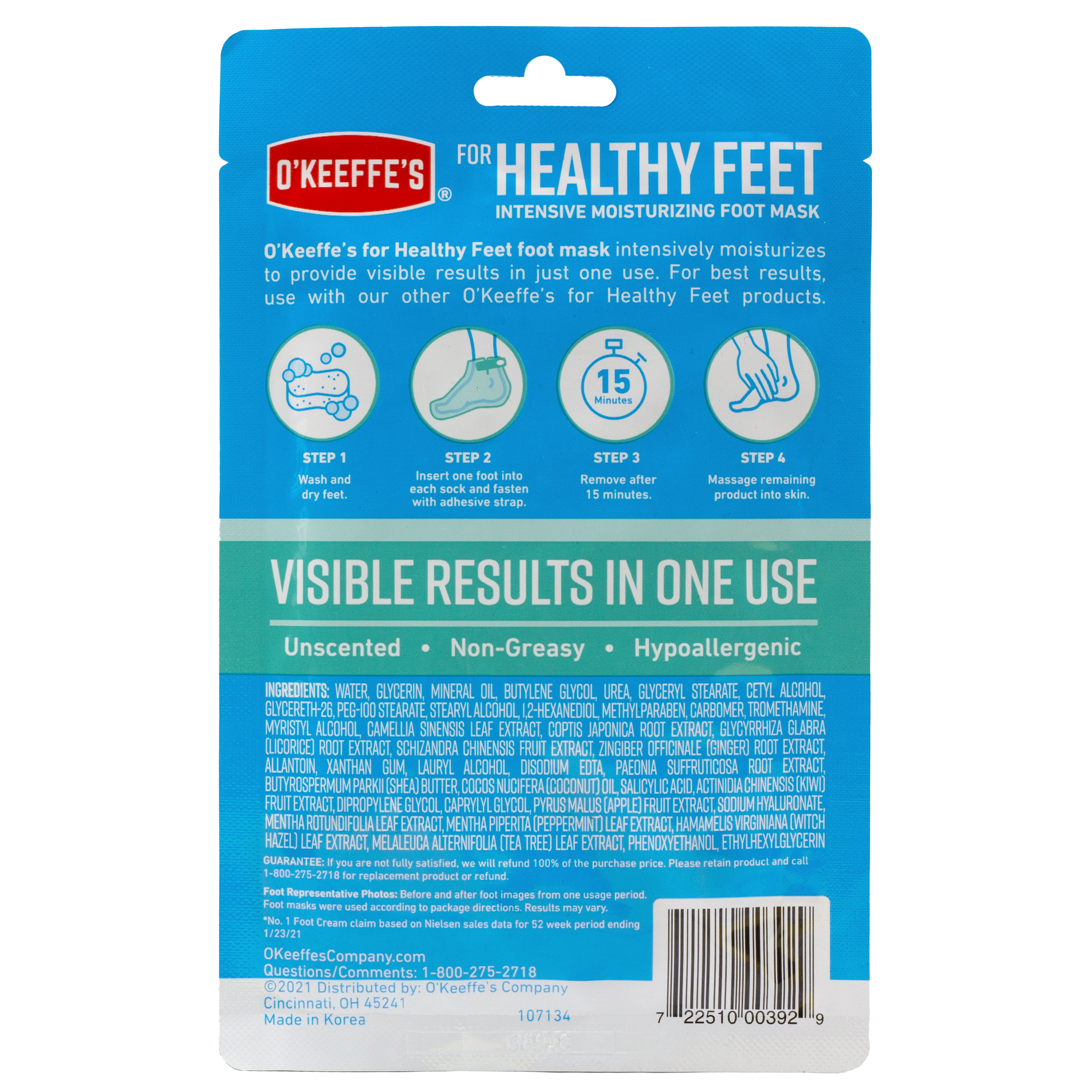 Healthy Feet Foot Mask In Pack Back