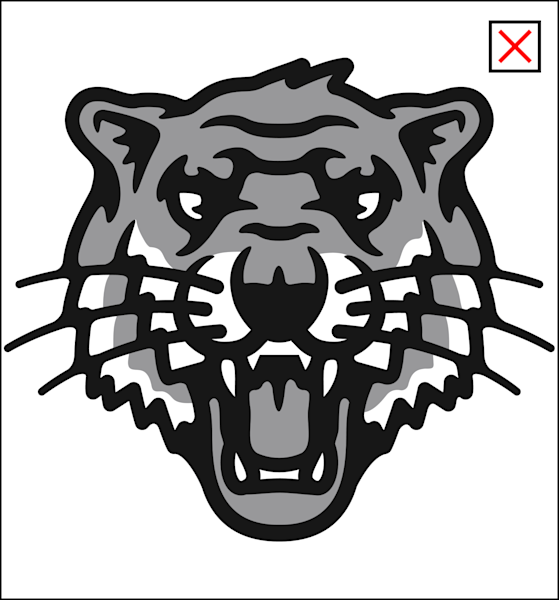 JPEG graphic of tiger face with white background