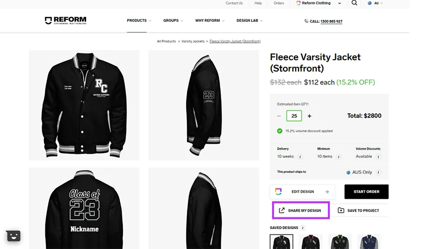 Share Design from Product Details