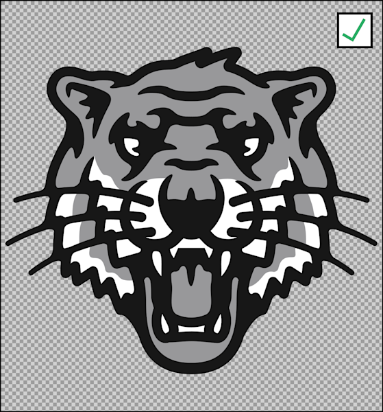 PNG graphic of tiger face with transparent background