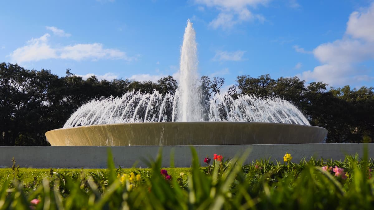 fountain at a Houston park