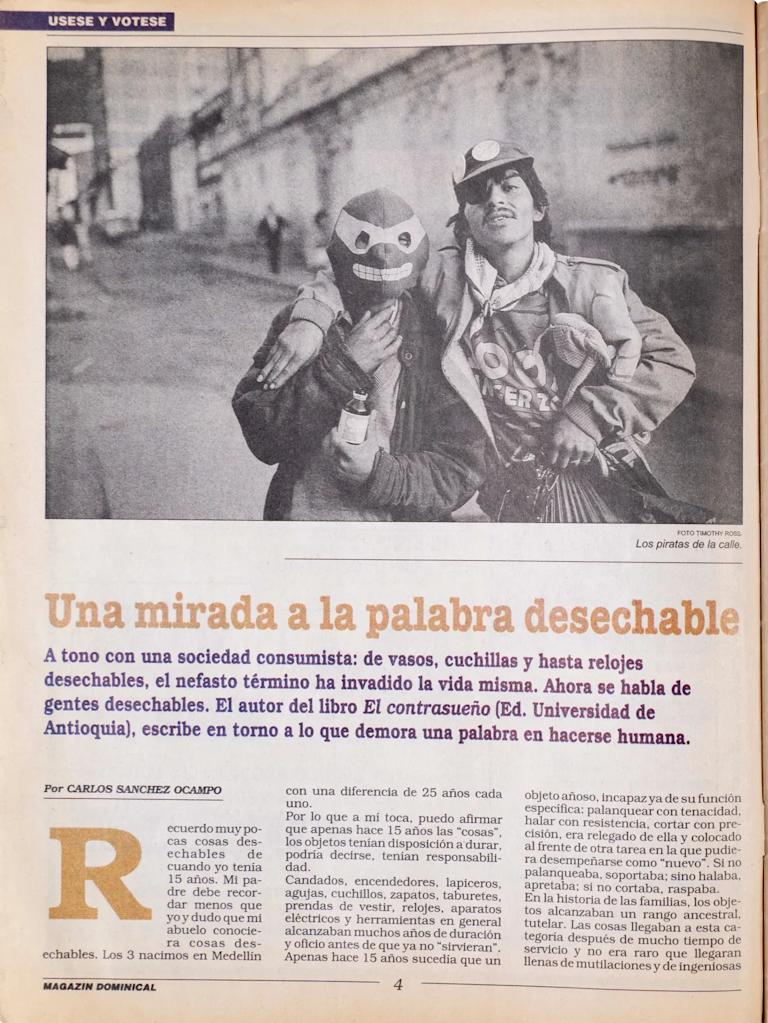 Una mirada a la palabra desechable