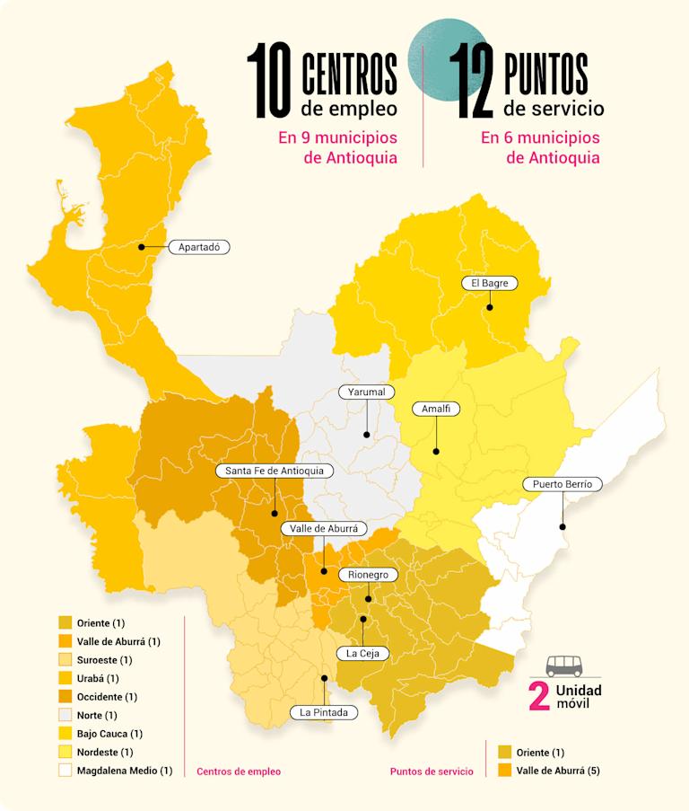 Centros de empleo y puntos de servicio