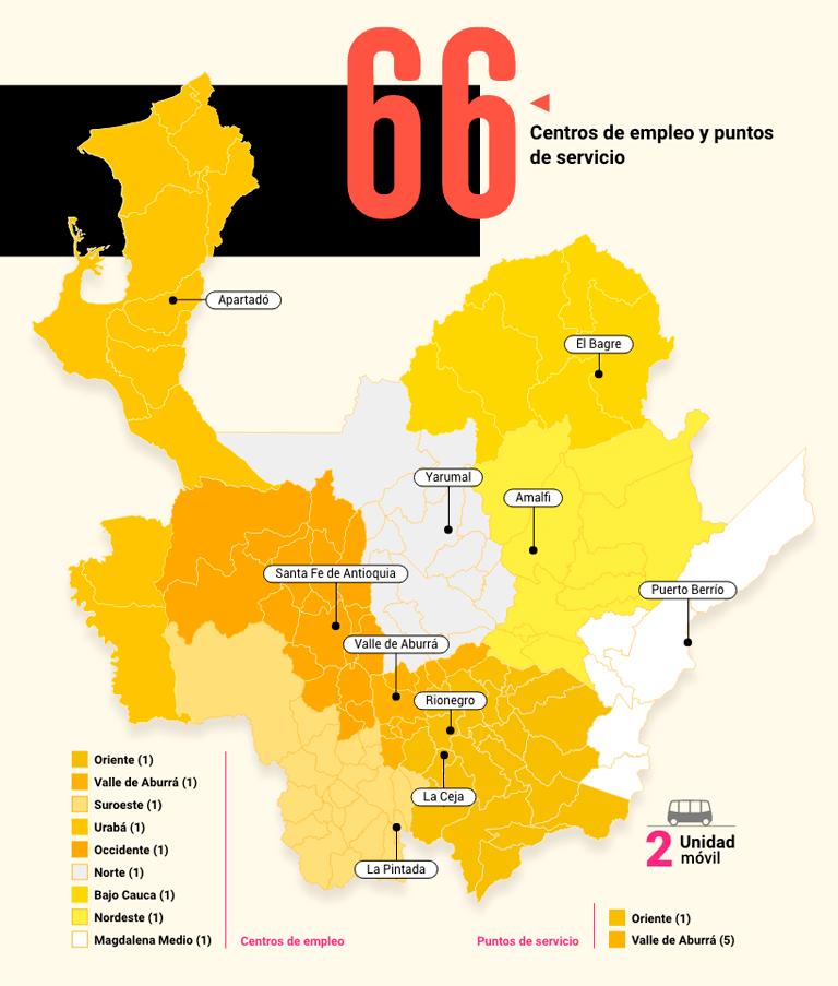 Centros de empleo y puntos de servicio