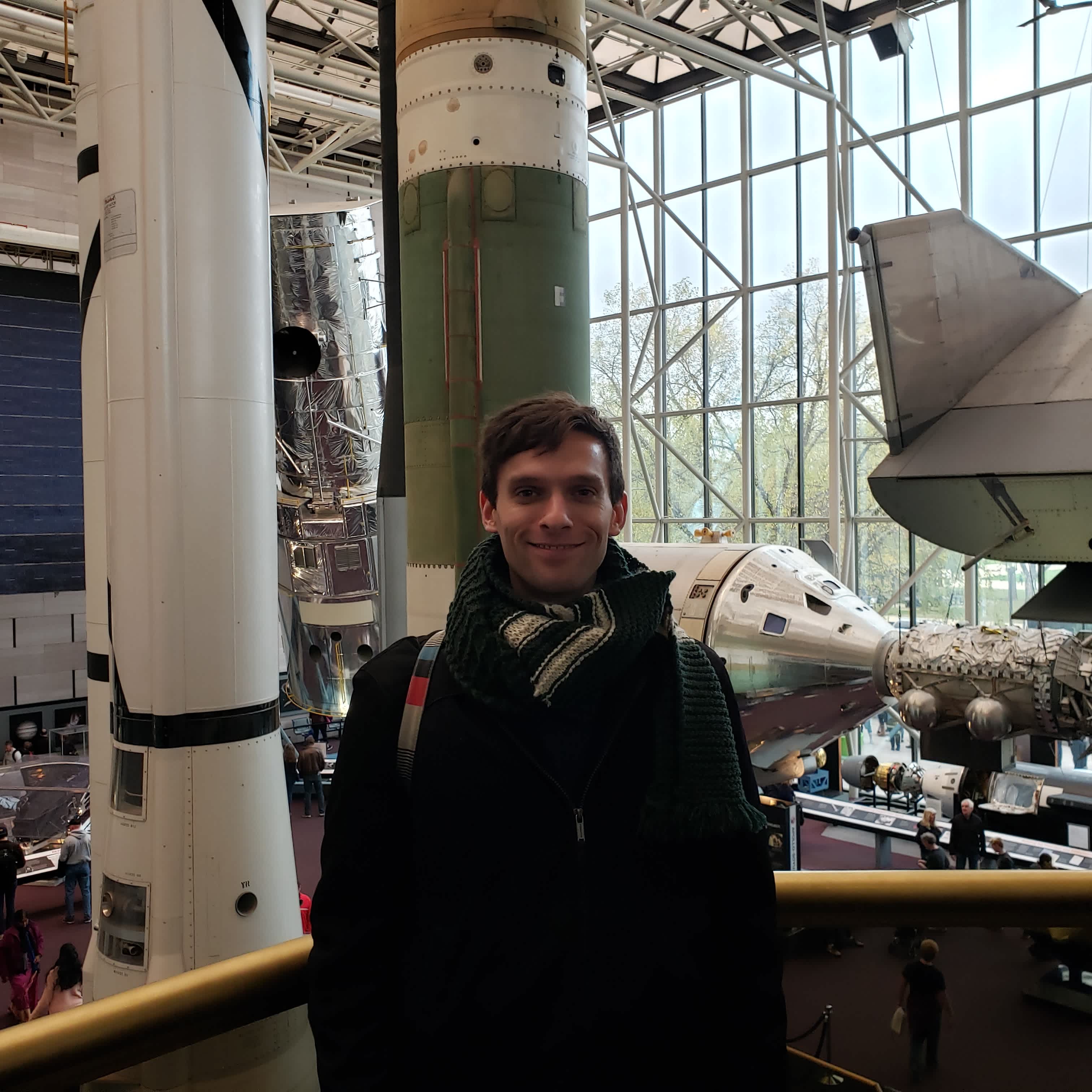 Nathaniel J. Liberty in the Rocket Garden of the National Air and Space Museum, Washington DC.