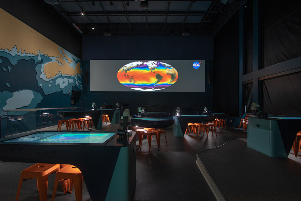 View of the projection panorama from the back of the room