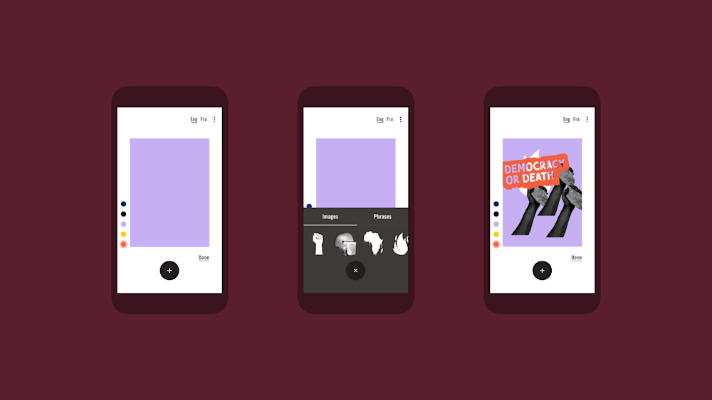 The Posters for Freedom website is both accessible to screen readers using Aria web encoding and responsive for mobile phone and tablet devices.
