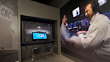 The Hockey Press Gallery kiosk in-situ at the museum.