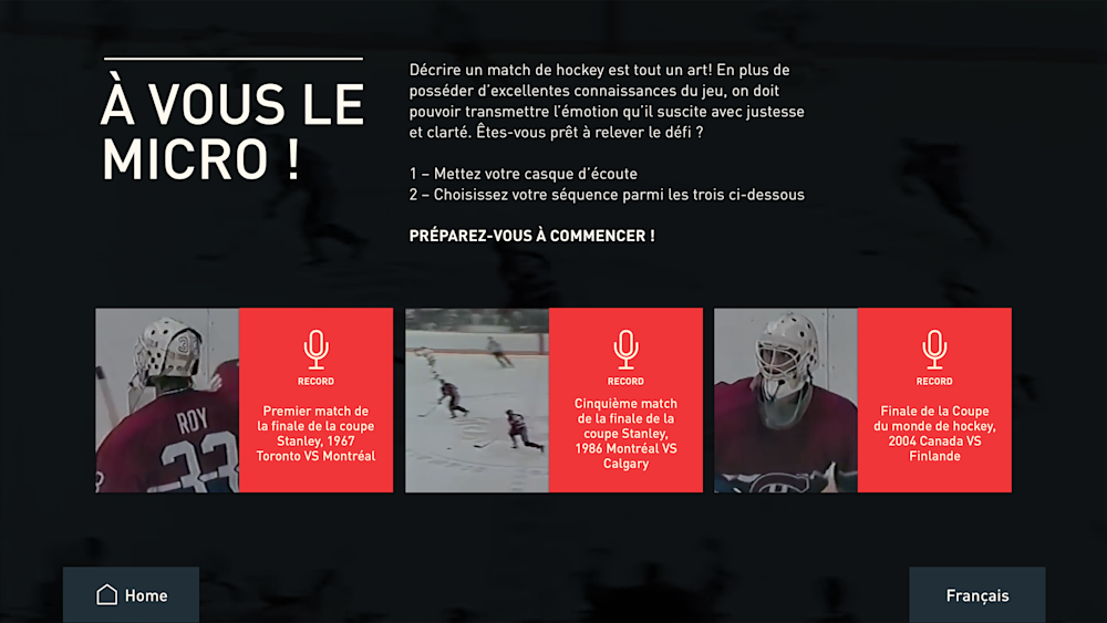 Screenshot of the Press Gallery Game Selection screen in French.