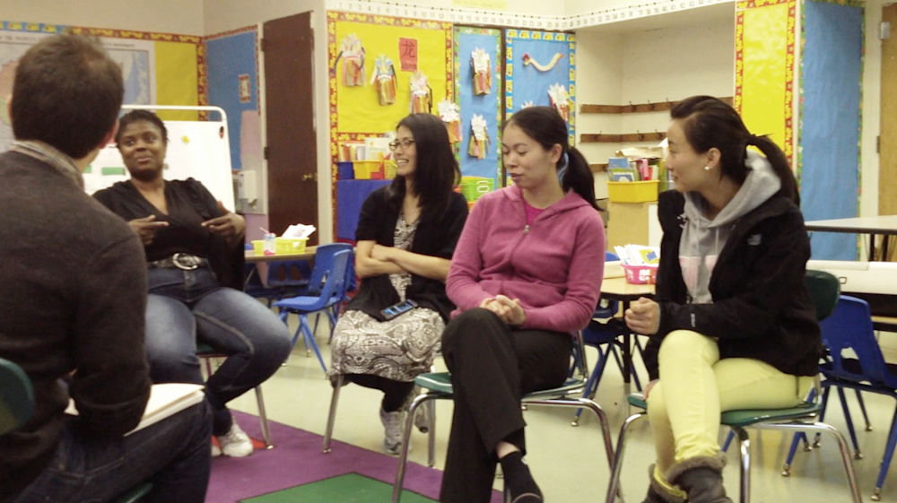 Upswell team members conduct research with teachers in Brooklyn, New York.