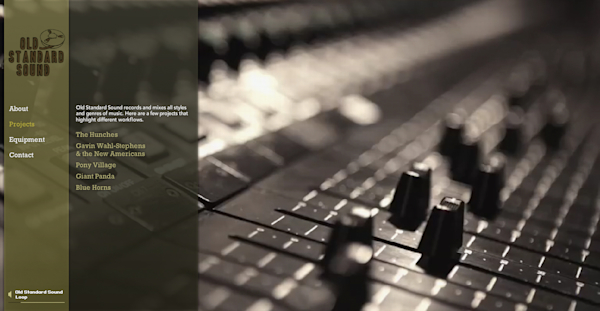 Screenshot from the Old Standard Sound projects page.