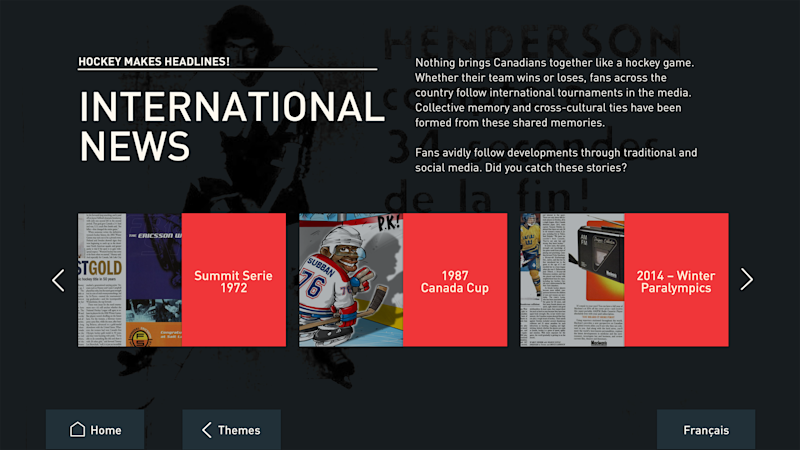 Detail of the theme overview screen.