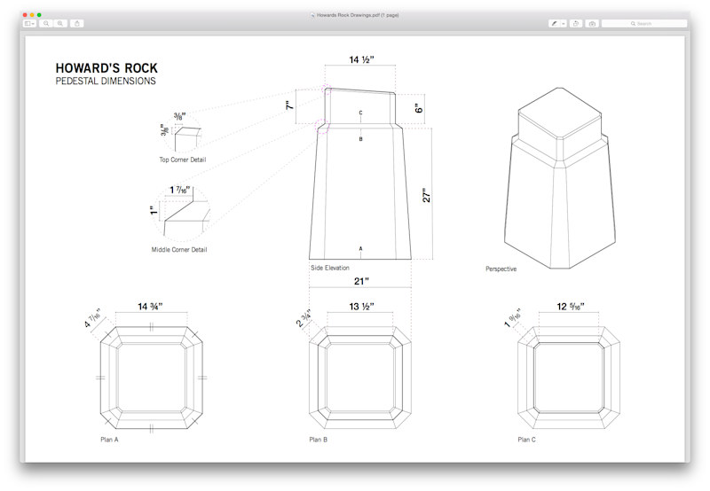 A replica of the current rock pedestal was created in mild steel by Manual.