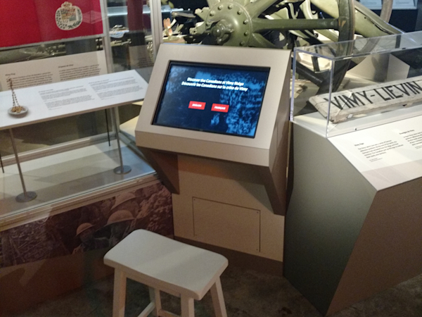 Kiosk in-situ at the museum.