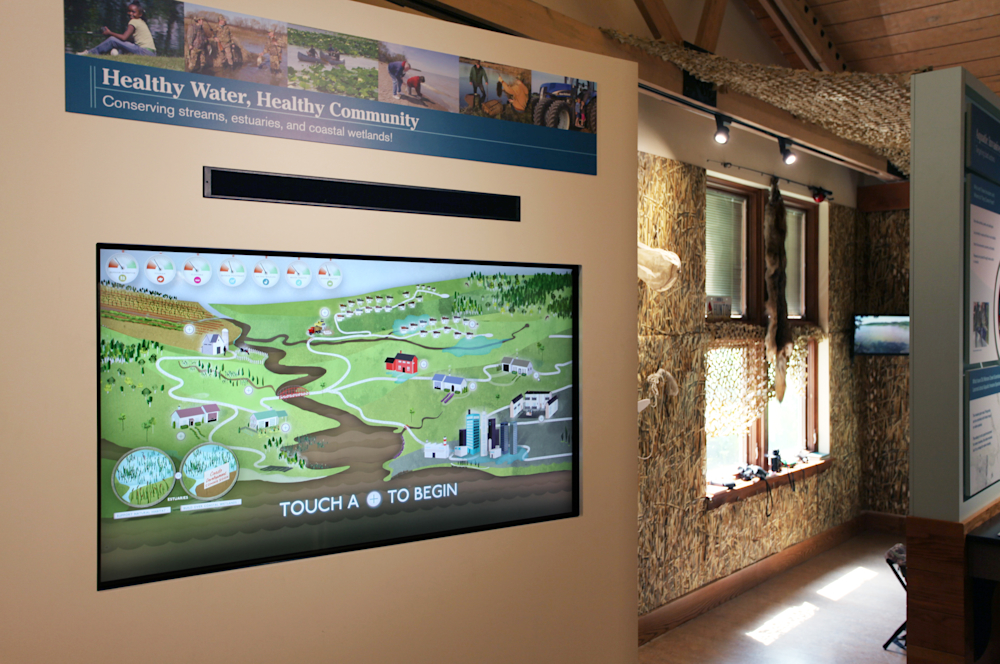 Photo of the Reactive Estuary kiosk in-situ.