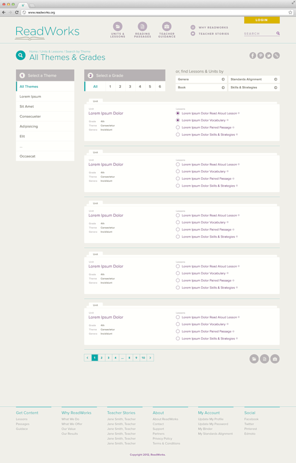 Helping teachers find content by theme was a key feature for driving them to more relevant content.