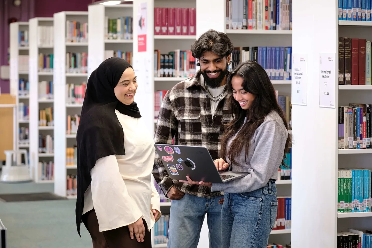 asu london students in the library