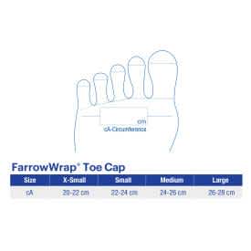 Jobst Farrow Wrap Toe Cap - Sizing Chart