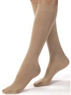*__JOBST Opaque stockings are designed to look and feel like elegant opaque hosiery, while incorporating gradient compression to improve blood flow and promote continuous relief from tired, aching legs.__* Softness, ease-of-donning, and a lightweight design are core attributes of JOBST Opaque, making this compression stocking ideal for any occasion!
Opaque knit conceals blemishes, scars, or varicose veins; Durable reinforced toe and heel; Cool and breathable texture provides for year-round comfort
Made with an exceptional combination of silicone blend finish, multi-fiber yarn, and 3D knit structure for easier donning and comfort
Moisture wicking properties keep skin breathing and dry
- Reinforced heel and toe for greater durability
- Do not wear compression legwear if you have any of the following conditions: severe arterial insufficiency
- uncontrolled congestive heart failure
- skin infections
- red, sensitive skin
- hardening of the skin or untreated leg ulcers
Consult your physician for advice if you are or have any of the following:
- bedridden (non-ambulatory)
- impaired sensitivity of the limb
- sensitivity to the garment material