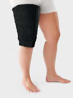 __Tribute® Wrap is an adjustable garment with foam technology that nestles into the tissue to promote skin health.__
- It comfortably adjusts to your patient’s unique shape and lifestyle to help maintain gains made during therapy, while allowing the flexibility to support further reduction.
- Simply slide it on, adjust the straps, and cover with Sleep Sleeve for a comfortable experience.