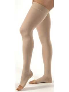 __JOBST Opaque stockings are designed to look and feel like elegant opaque hosiery, while incorporating gradient compression to improve blood flow and promote continuous relief from tired, aching legs. Softness, ease-of-donning, and a lightweight design are core attributes of JOBST Opaque, making this compression stocking ideal for any occasion!__
- Opaque knit conceals blemishes, scars, or varicose veins; Durable reinforced toe and heel; Cool and breathable texture provides for year-round comfort
- Made with an exceptional combination of silicone blend finish, multi-fiber yarn, and 3D knit structure for easier donning and comfort
- Moisture wicking properties keep skin breathing and dry
- Reinforced heel and toe for greater durability