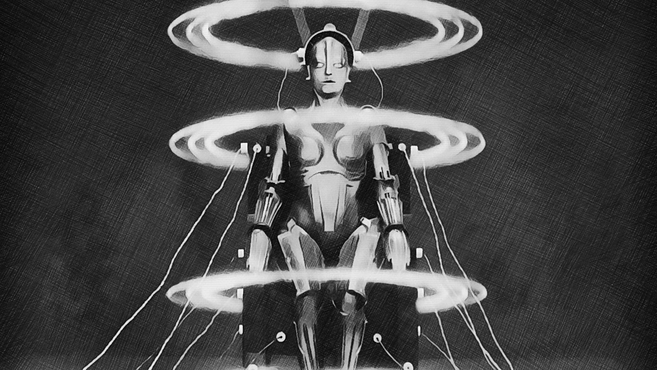 Metropolis, a dystopian science fiction film released in 1927, is a masterpiece of silent cinema and considered one of history’s most noteworthy films. Its setting is a grim future where corporate interests use machines to rule over laborers living in squalid conditions. The movie’s prime antagonist is a sentient robot (pictured above). Director Fritz Lang lost an eye in combat during WW1 while witnessing the horrors of mechanized conflict firsthand. Lang’s vision of the rise of human-like machines influenced many other stories, including Blade Runner (1982) and the Terminator franchise. Lang rejected attempts by Nazi leaders to recruit him and emigrated to the US, where he produced pro-American films during WW2.