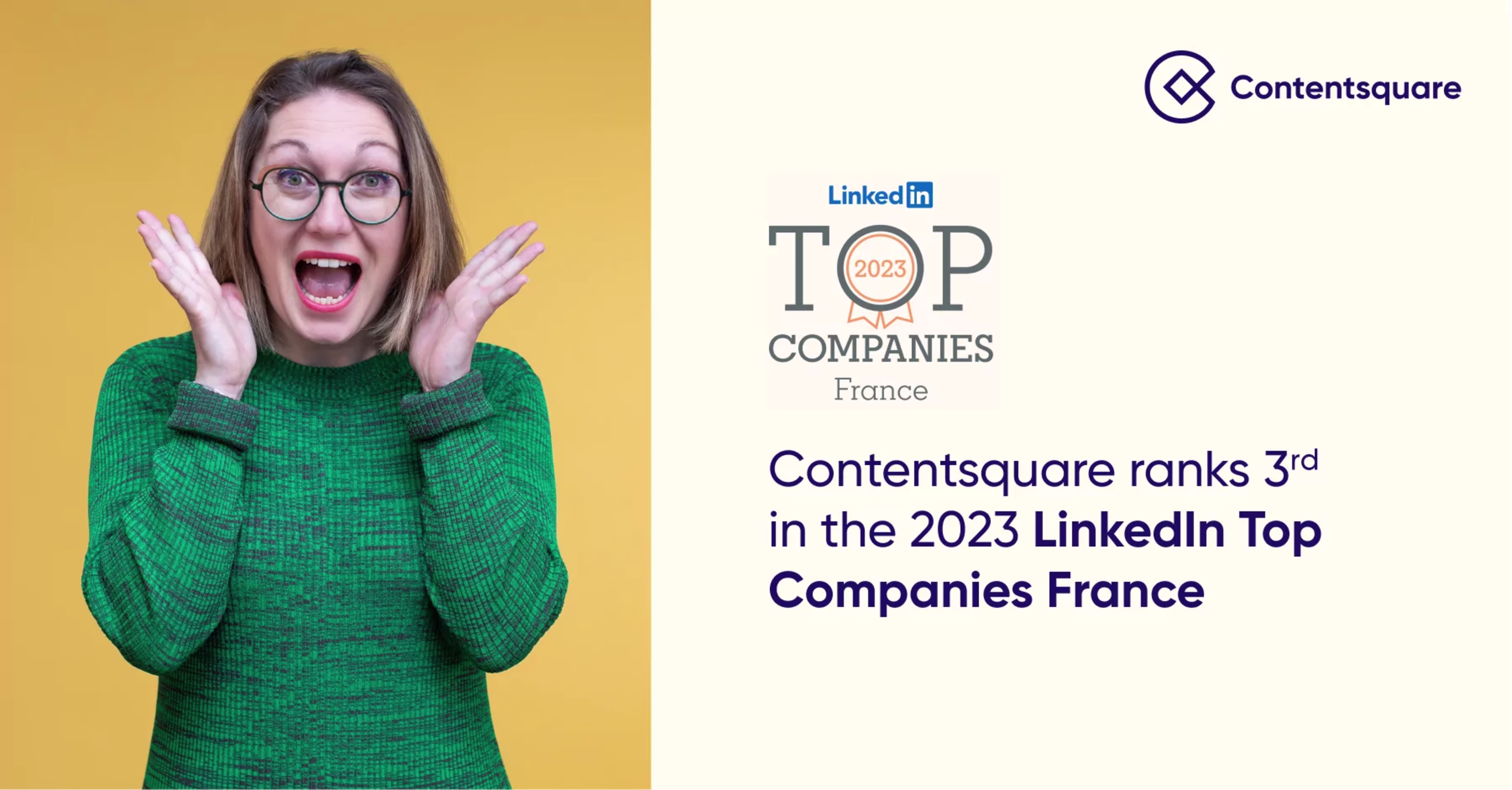 Contentsquare ranks 3rd in the 2023 LinkedIn Top Companies France ranking — Cover Image