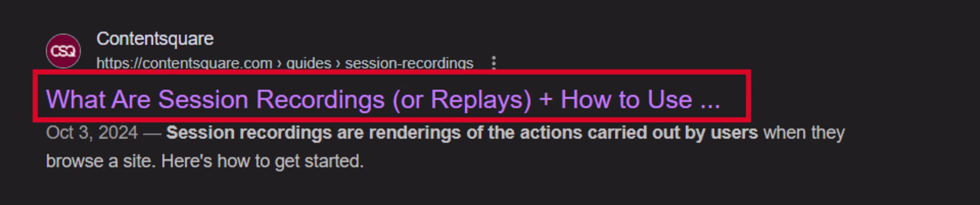 Visual - SERP screenshot
