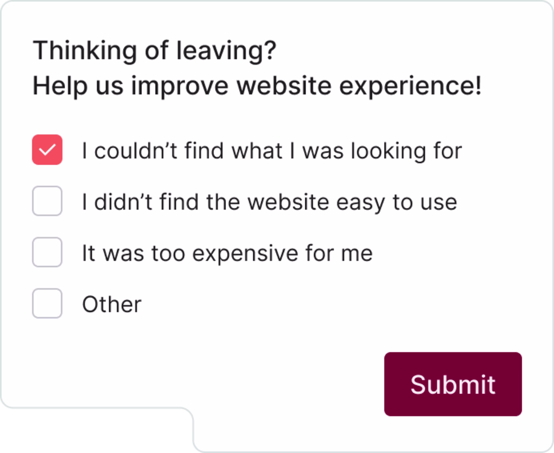 Visual - feedback widget