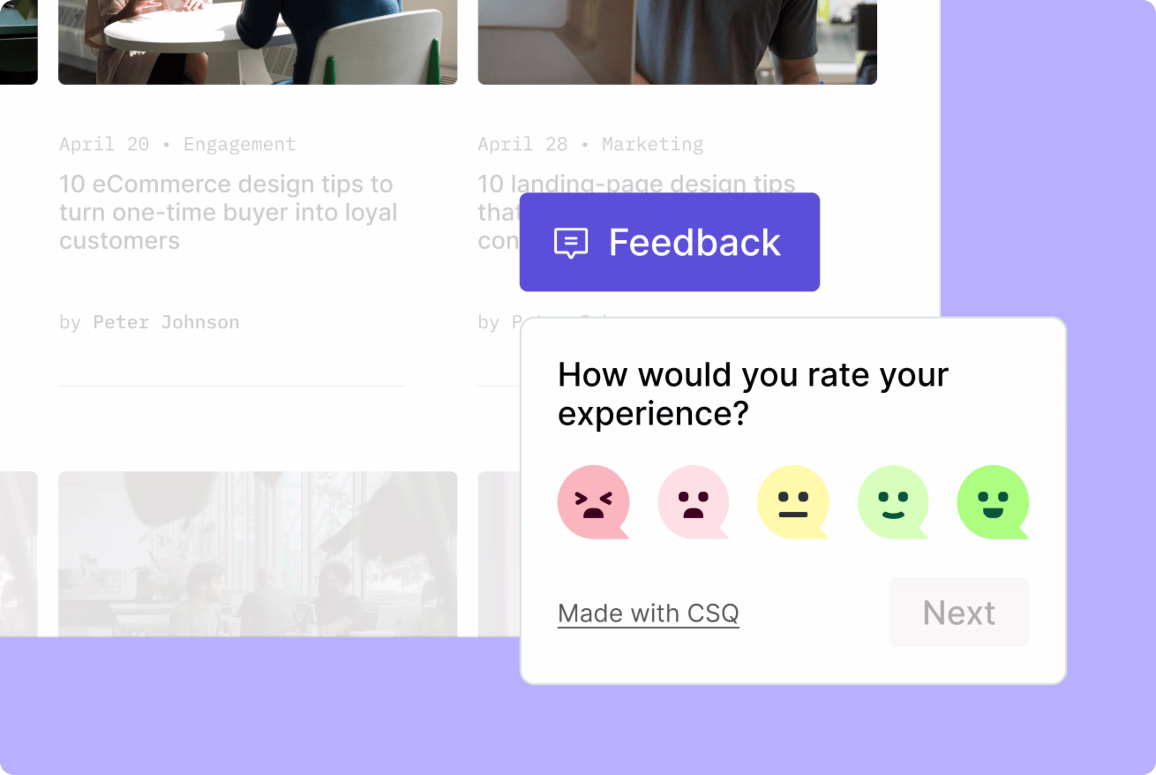 Capabilities - Surveys - Features - Feedback Button