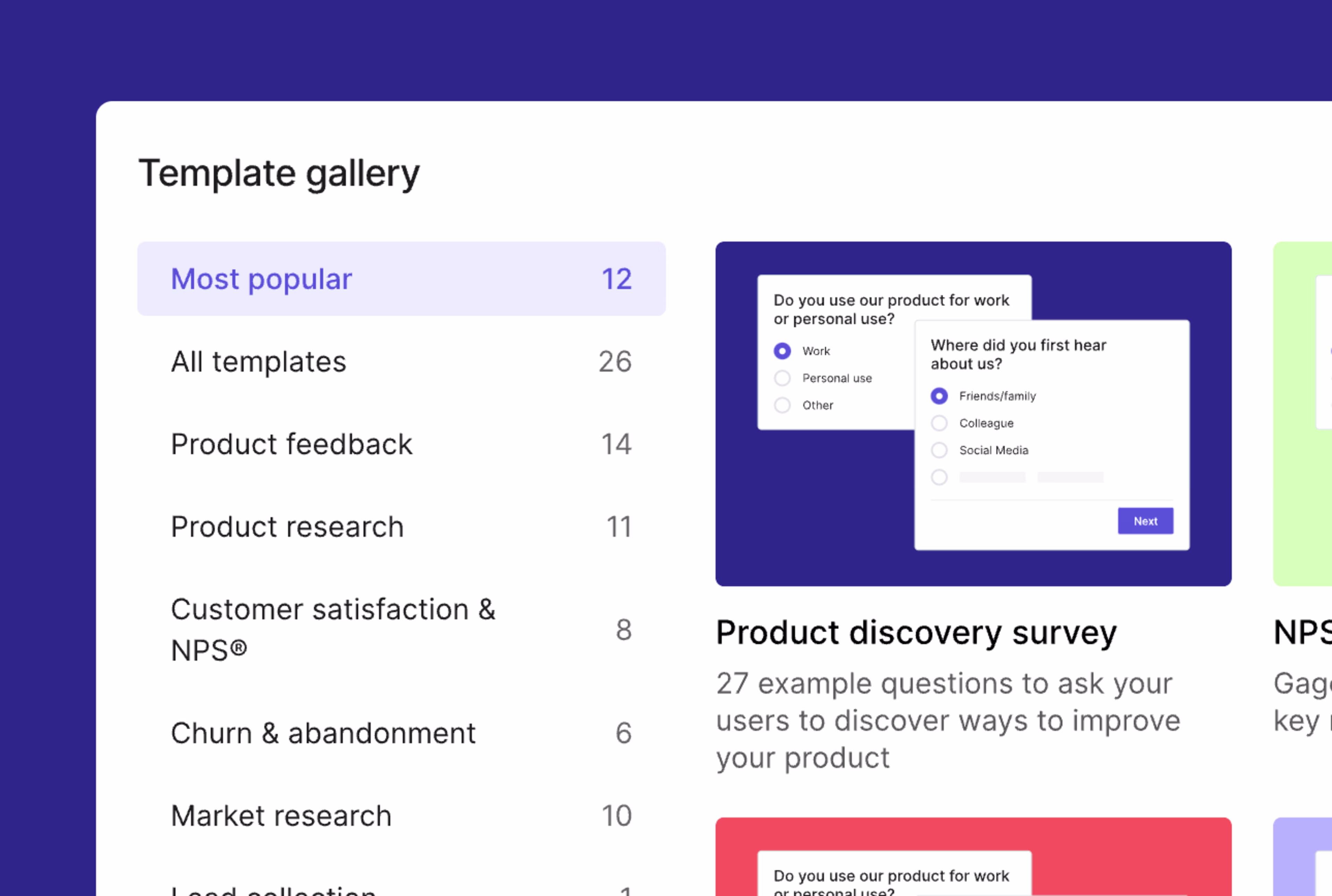Survey template & AI