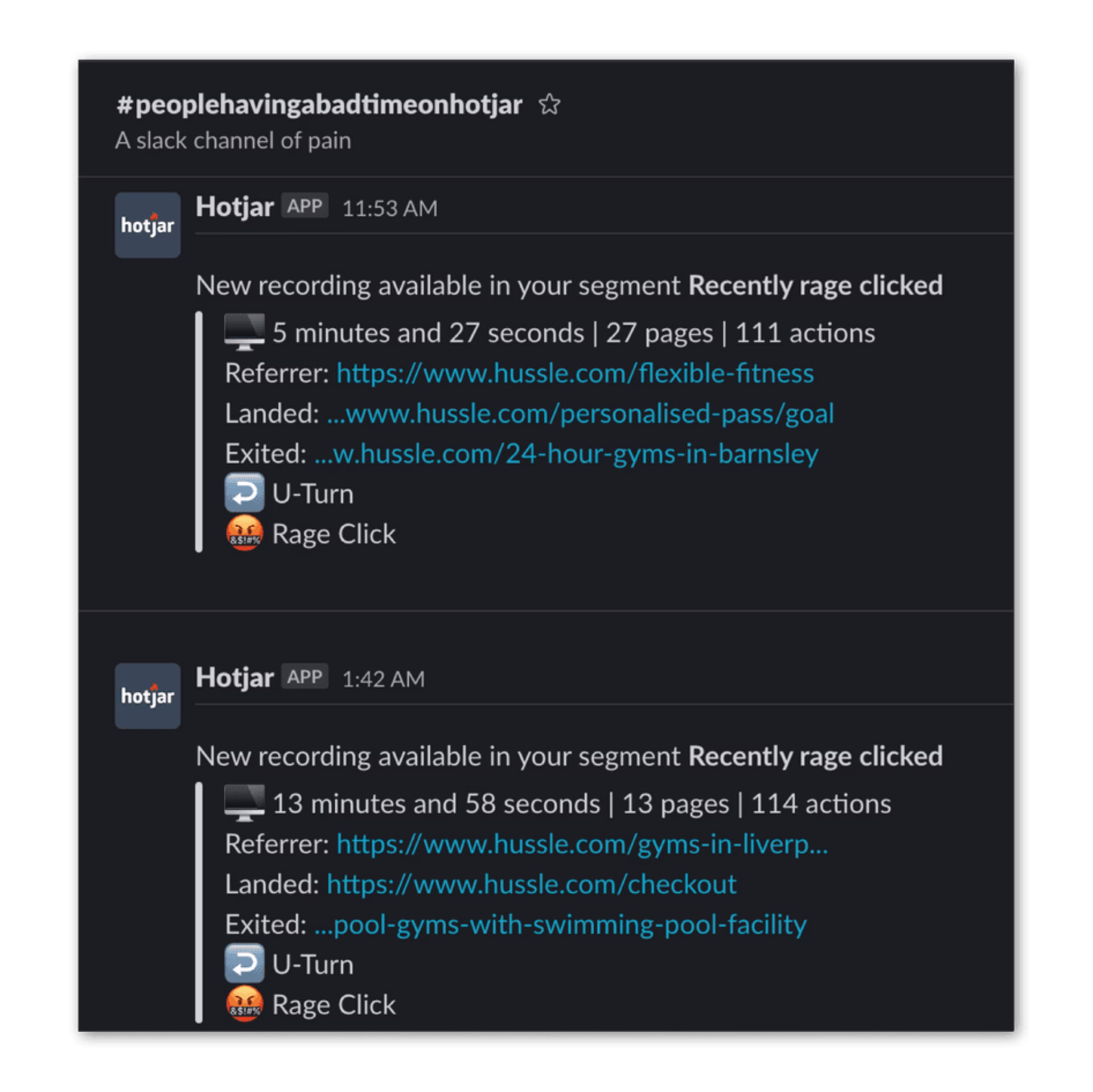 Customer Story - Hussle - Image 5 (slack channel)