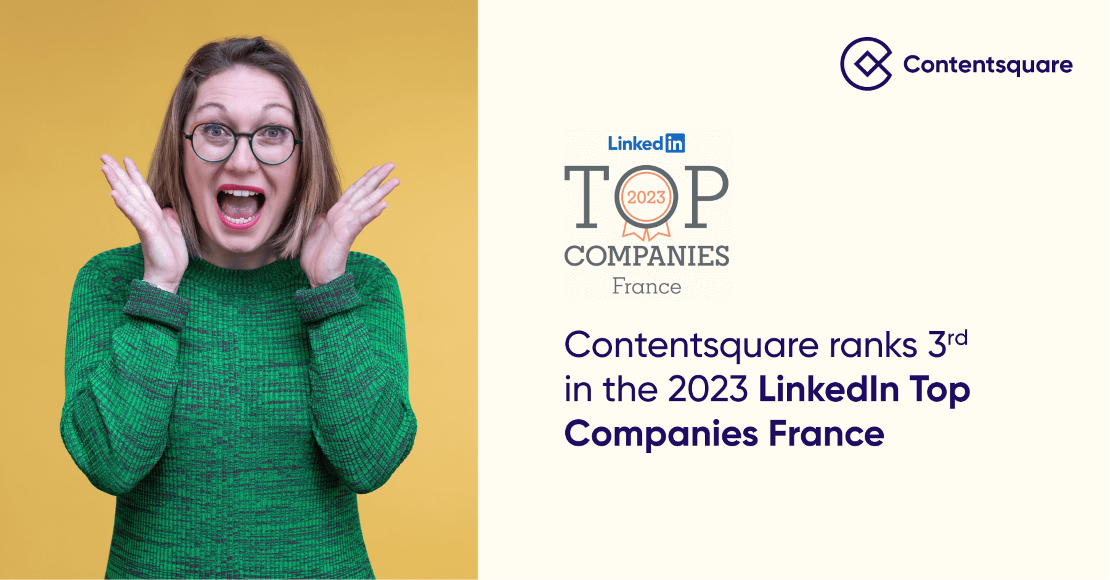 Contentsquare, 3ème du classement LinkedIn Top Companies France 2023 — Cover Image