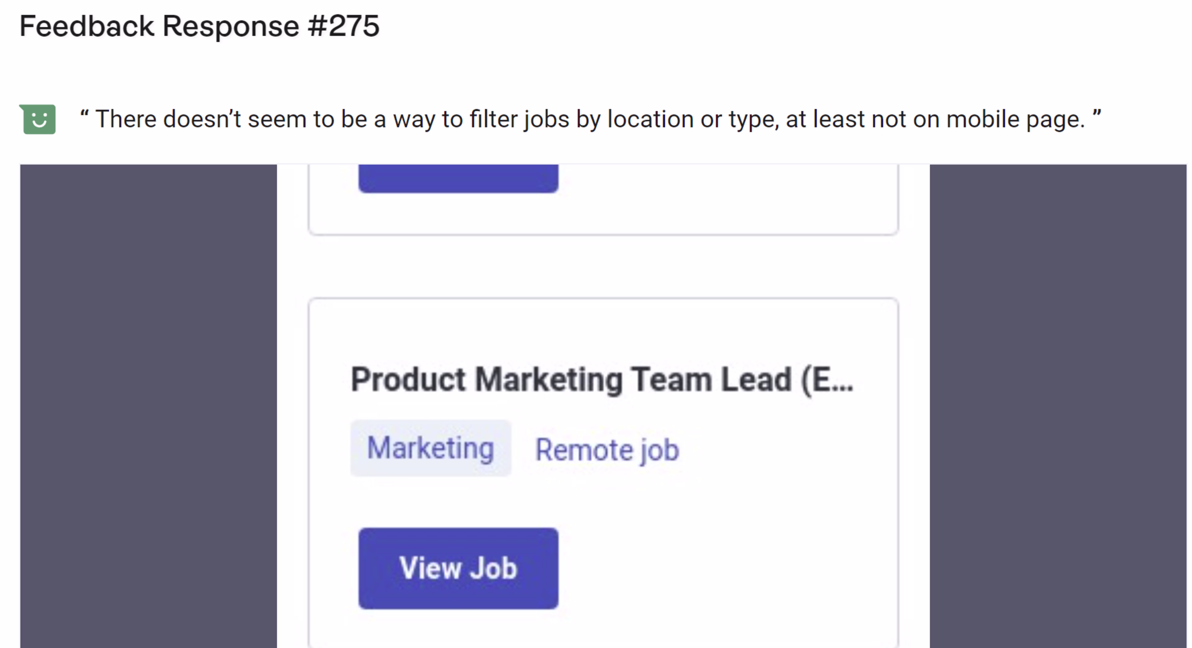 Feedback - exemple - page carrière
